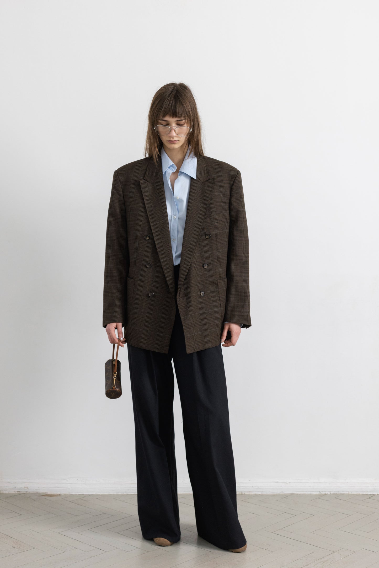 Vintage Brown Plaid Blazer