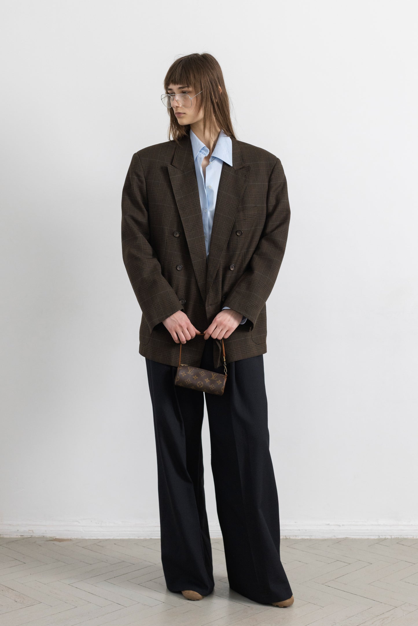 Vintage Brown Plaid Blazer