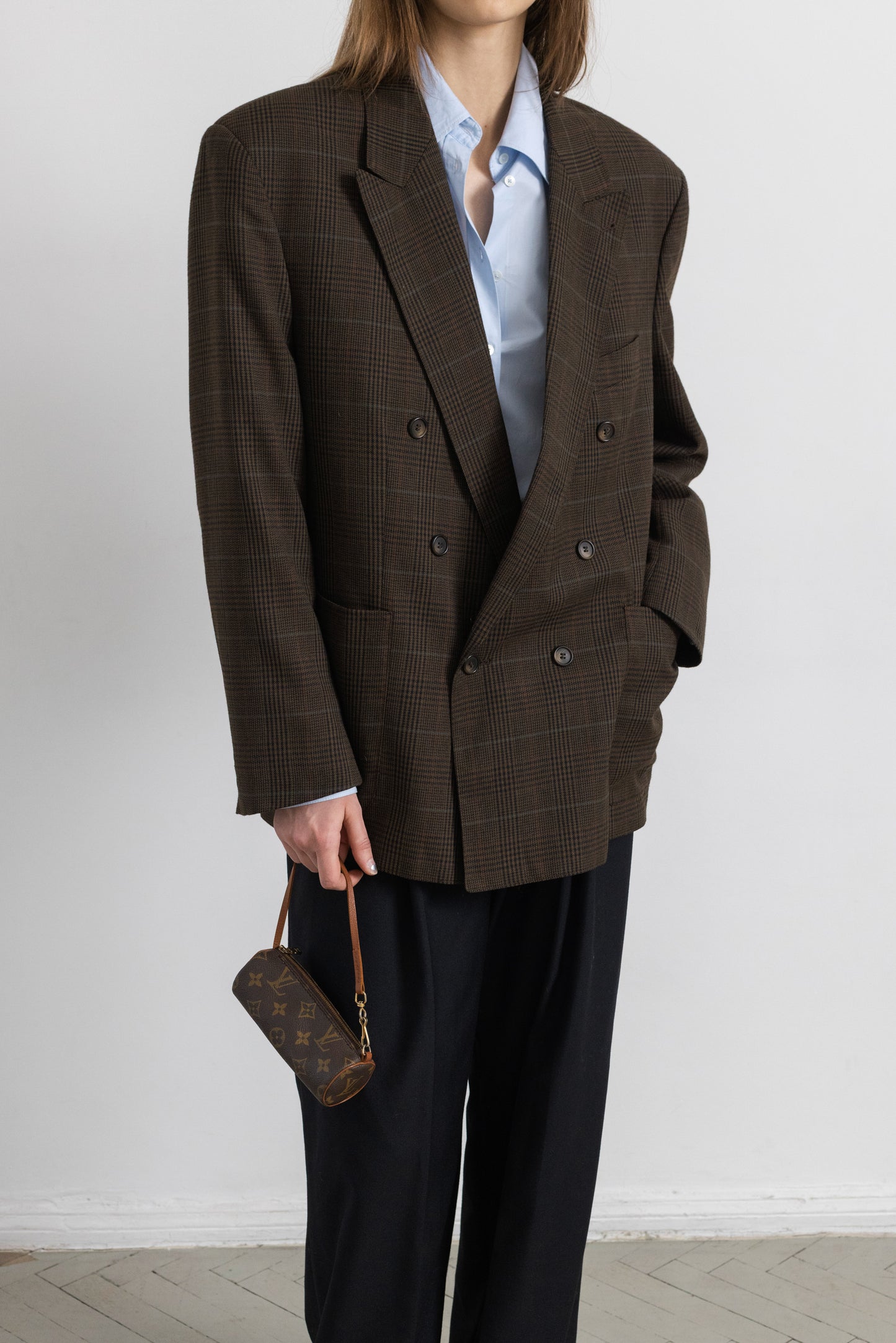 Vintage Brown Plaid Blazer