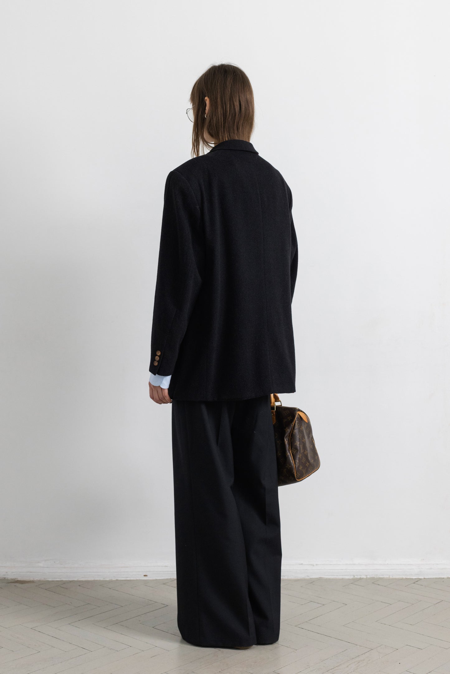 Vintage Dark Grey Cashmere Wool Blazer