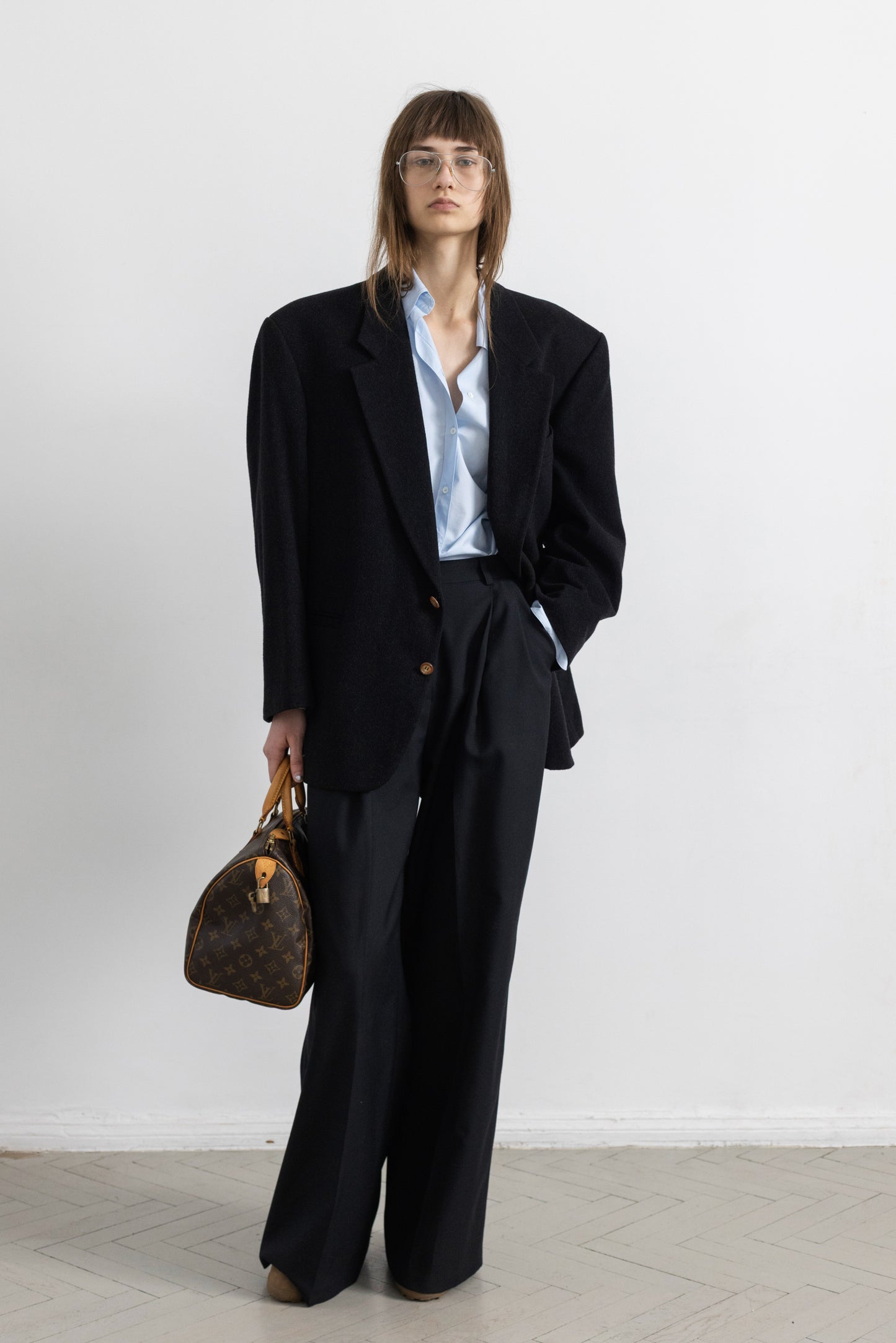 Vintage Dark Grey Cashmere Wool Blazer