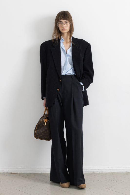Vintage Dark Grey Cashmere Wool Blazer