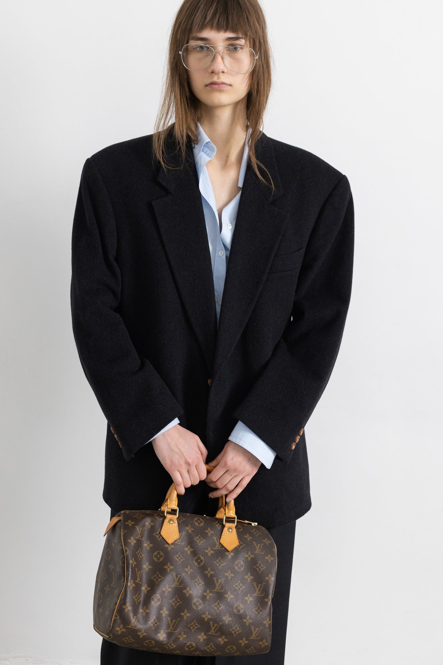 Vintage Dark Grey Cashmere Wool Blazer