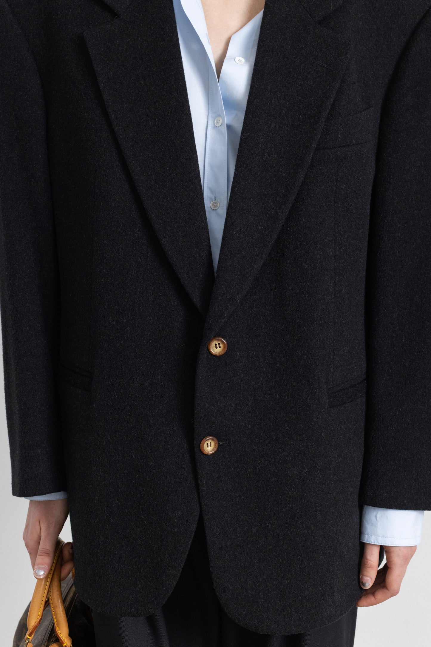 Vintage Dark Grey Cashmere Wool Blazer