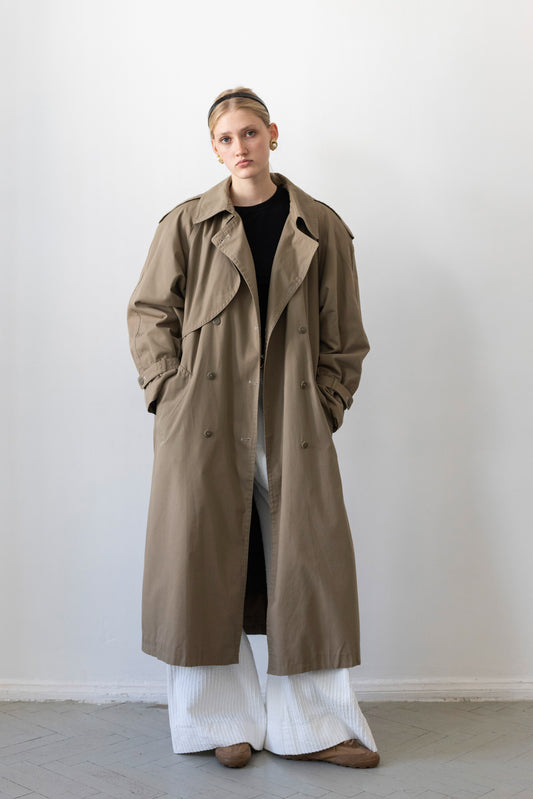 Vintage Khaki Trench Coat