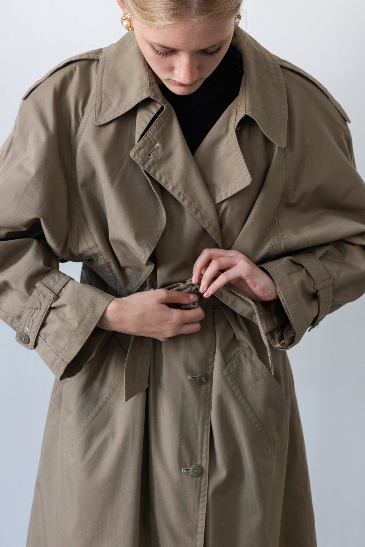 Vintage Khaki Trench Coat