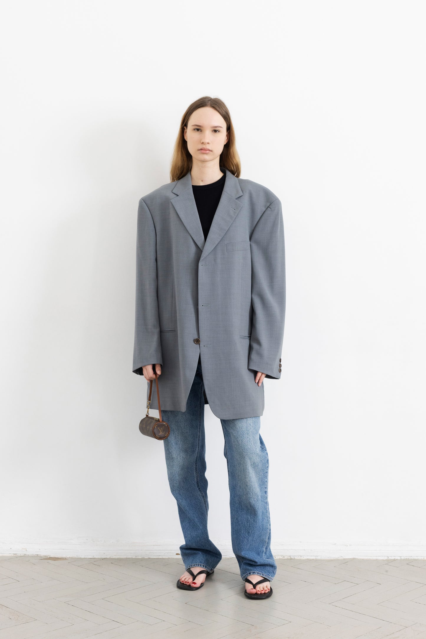 Vintage Hugo Boss Powder Blue 100% Wool Blazer