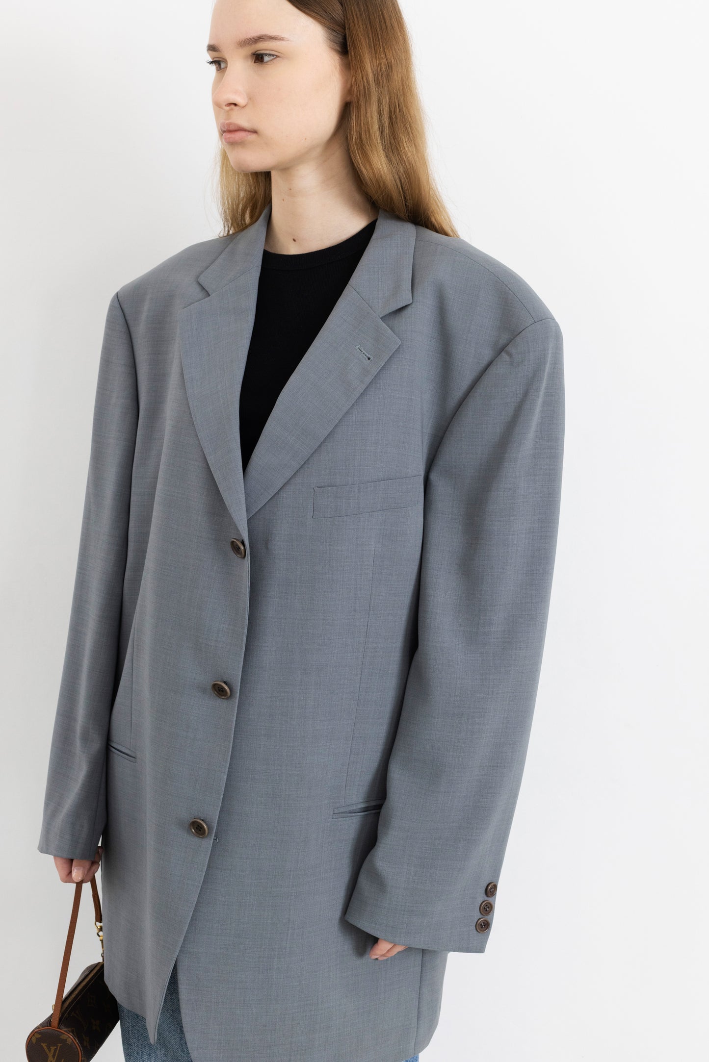 Vintage Hugo Boss Powder Blue 100% Wool Blazer