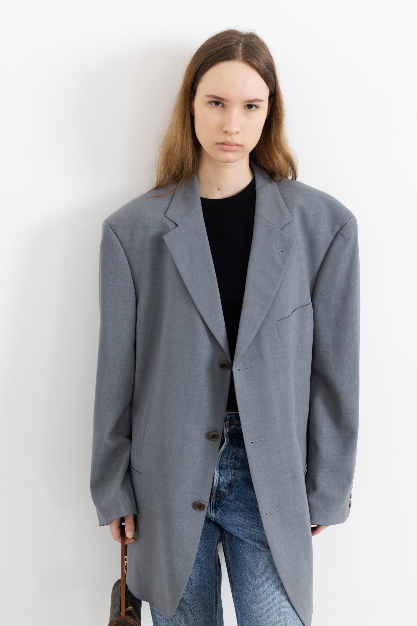 Vintage Hugo Boss Powder Blue 100% Wool Blazer