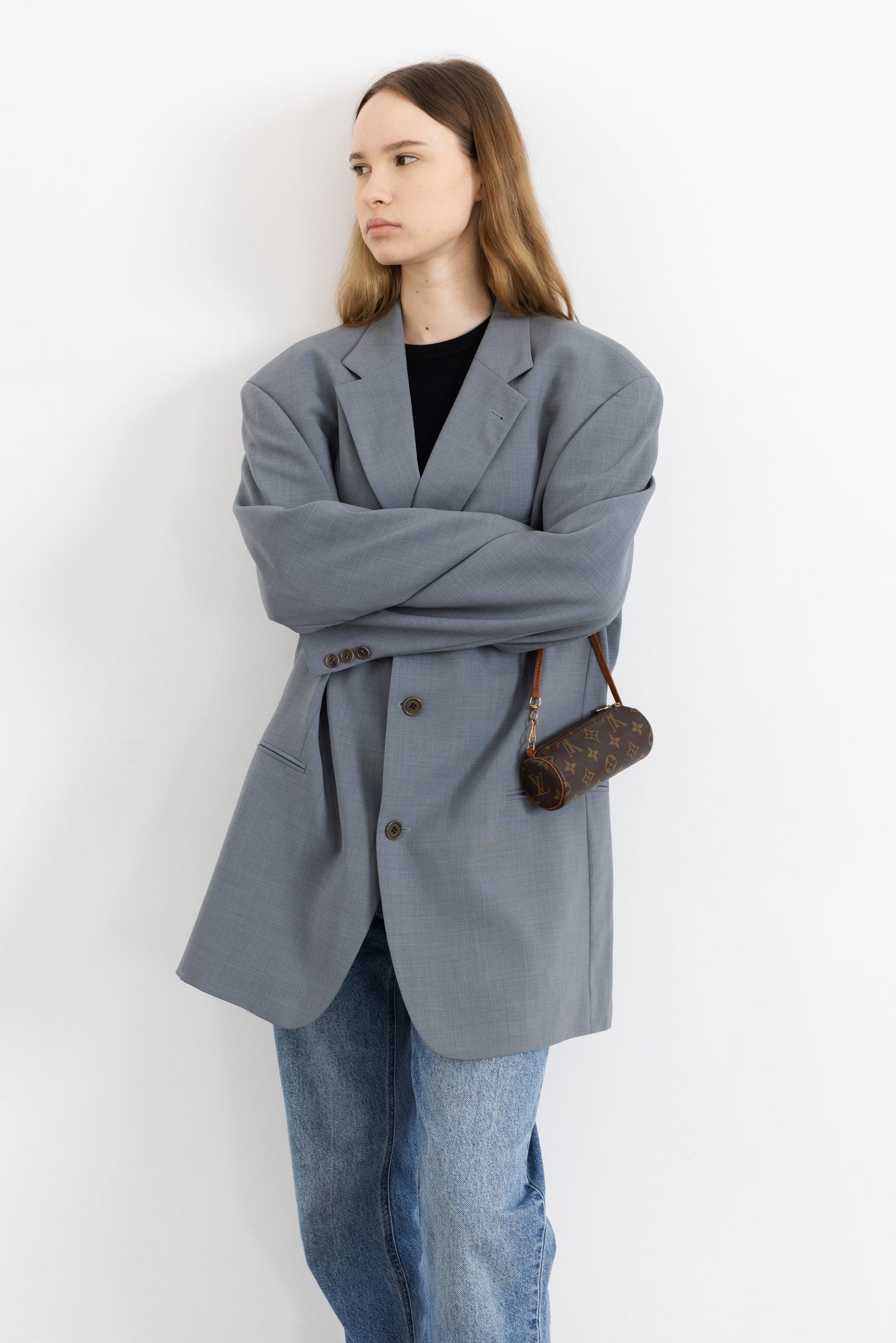 Vintage Hugo Boss Powder Blue 100% Wool Blazer