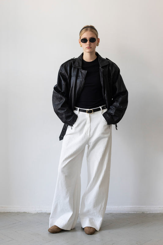 Vintage Black Leather Biker Jacket