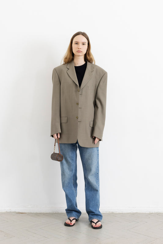 Vintage Beige Wool Blazer