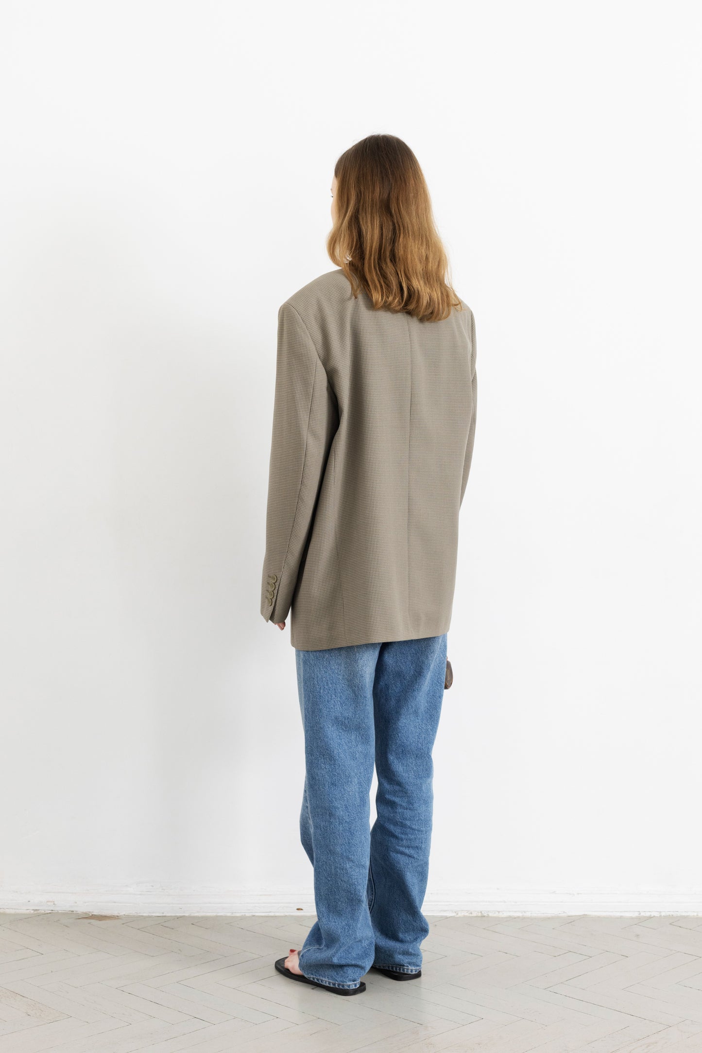 Vintage Beige Wool Blazer