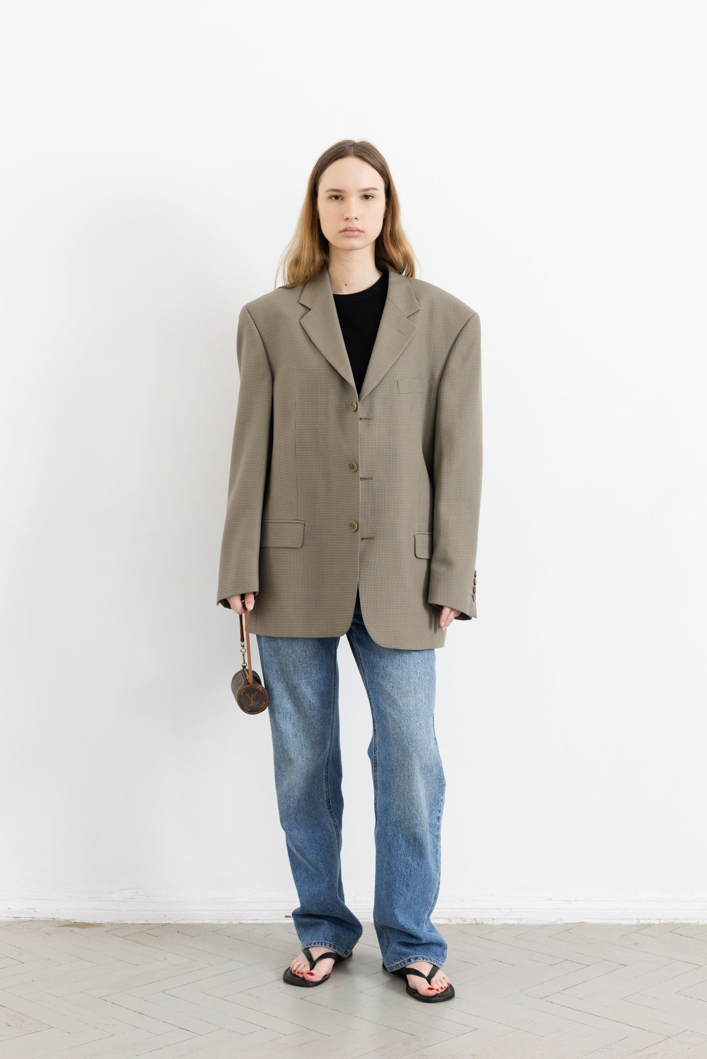 Vintage Beige Wool Blazer
