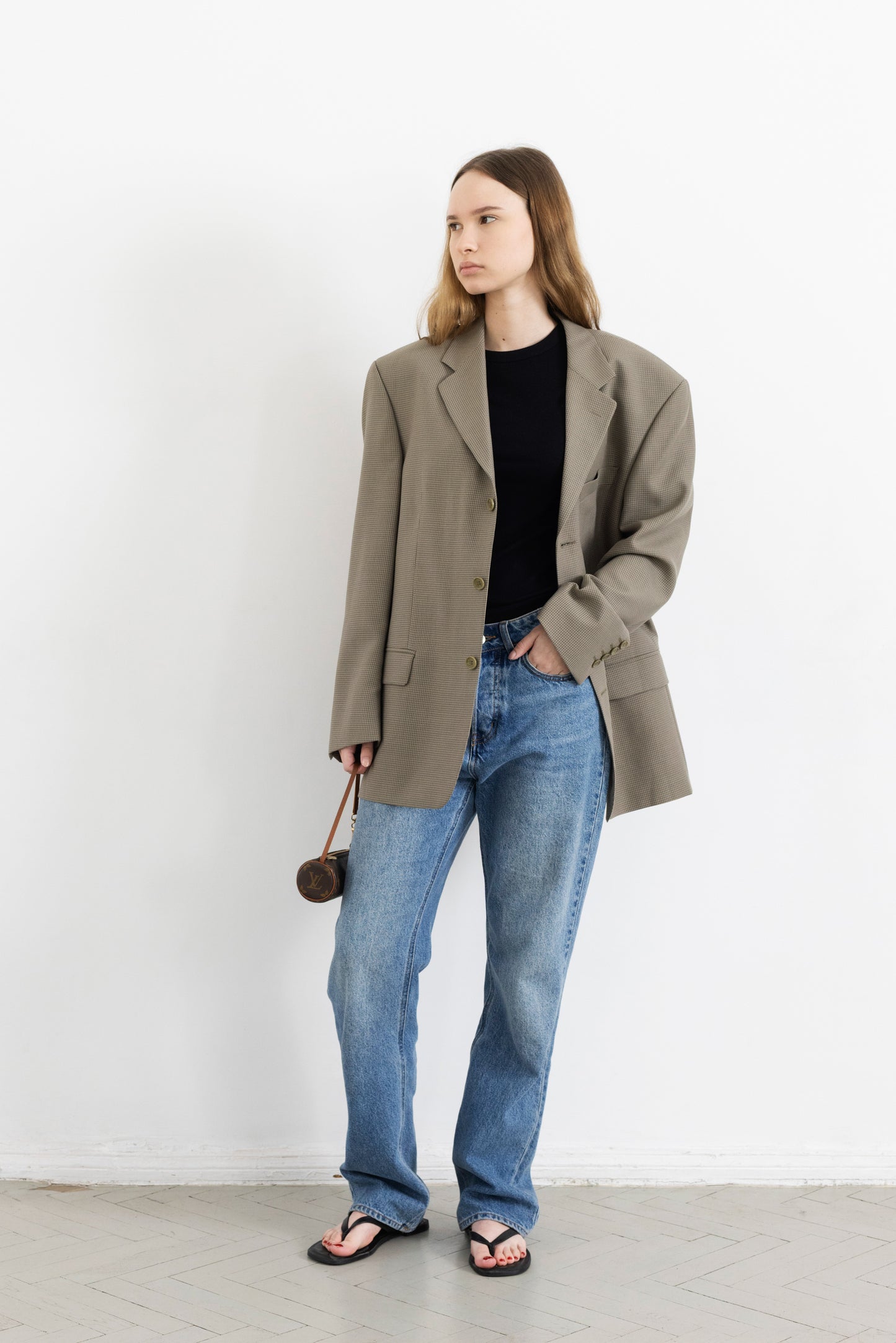 Vintage Beige Wool Blazer