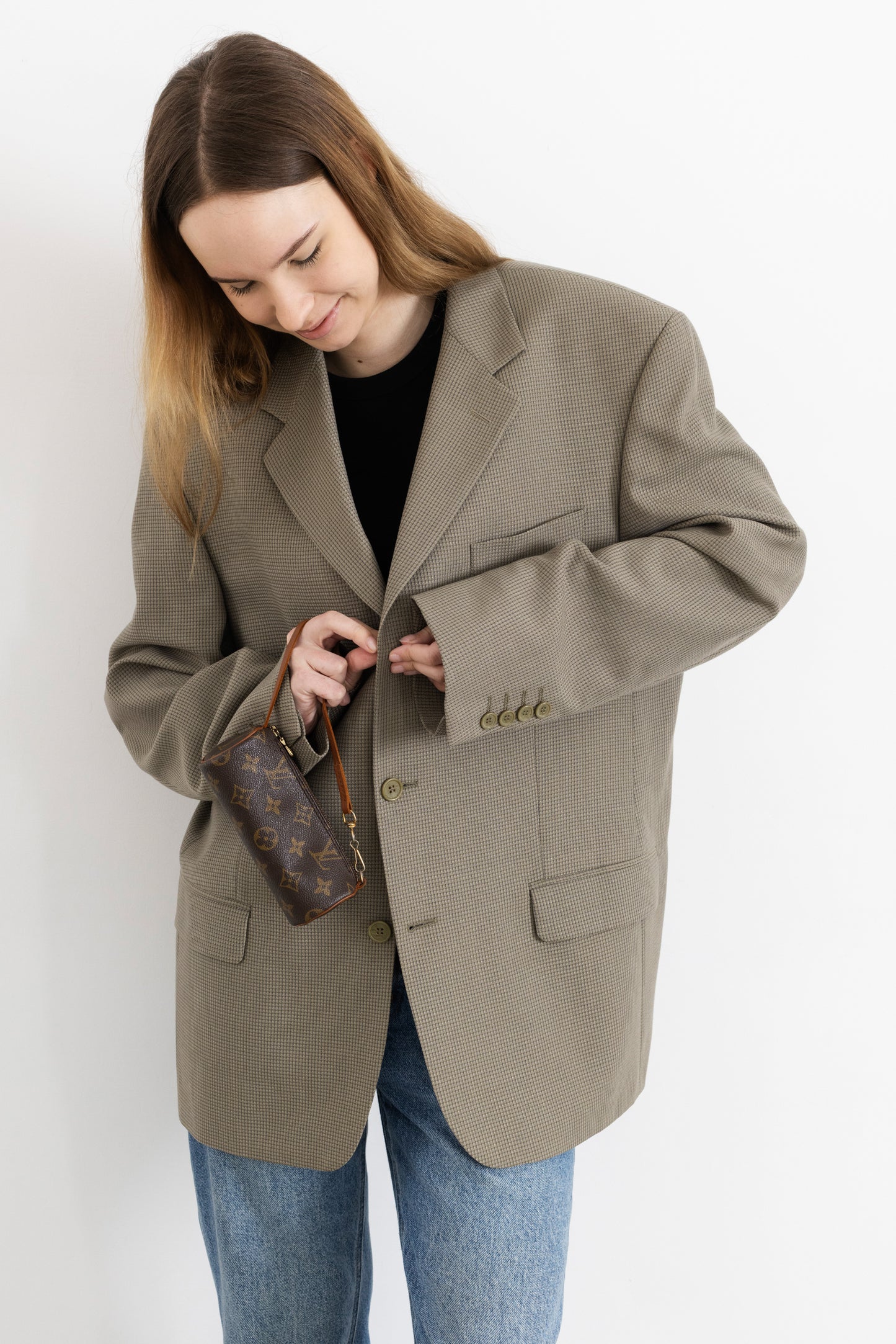 Vintage Beige Wool Blazer