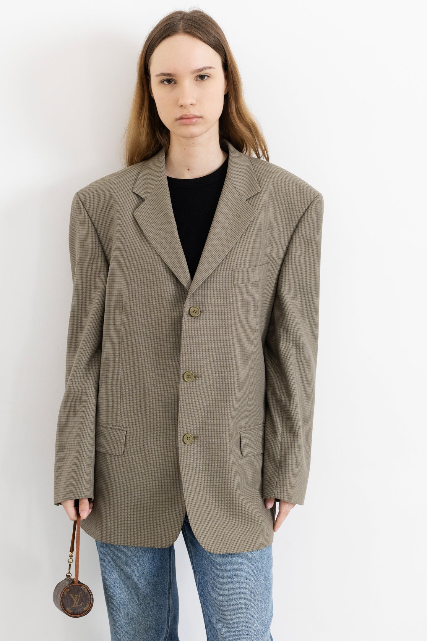 Vintage Beige Wool Blazer