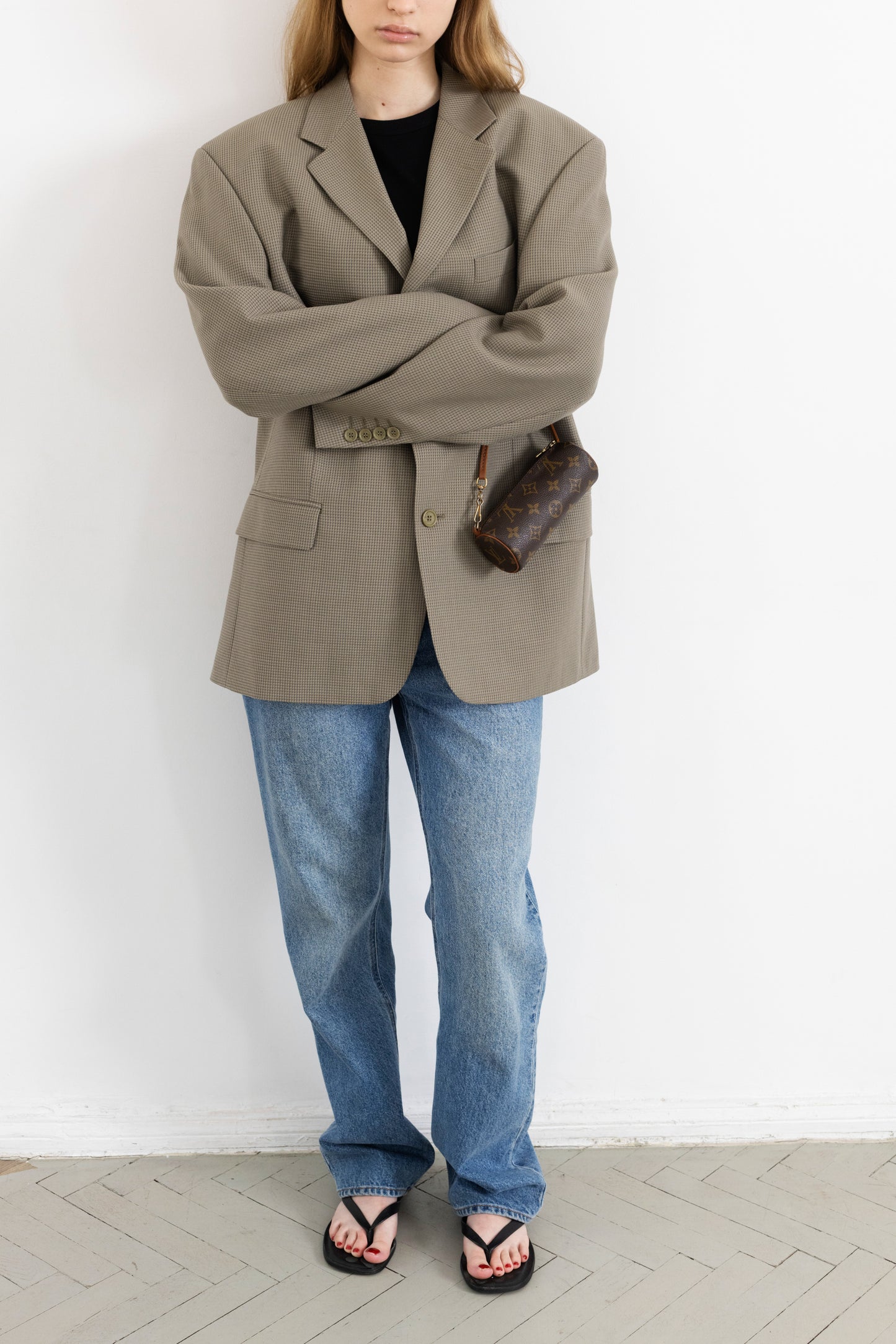 Vintage Beige Wool Blazer