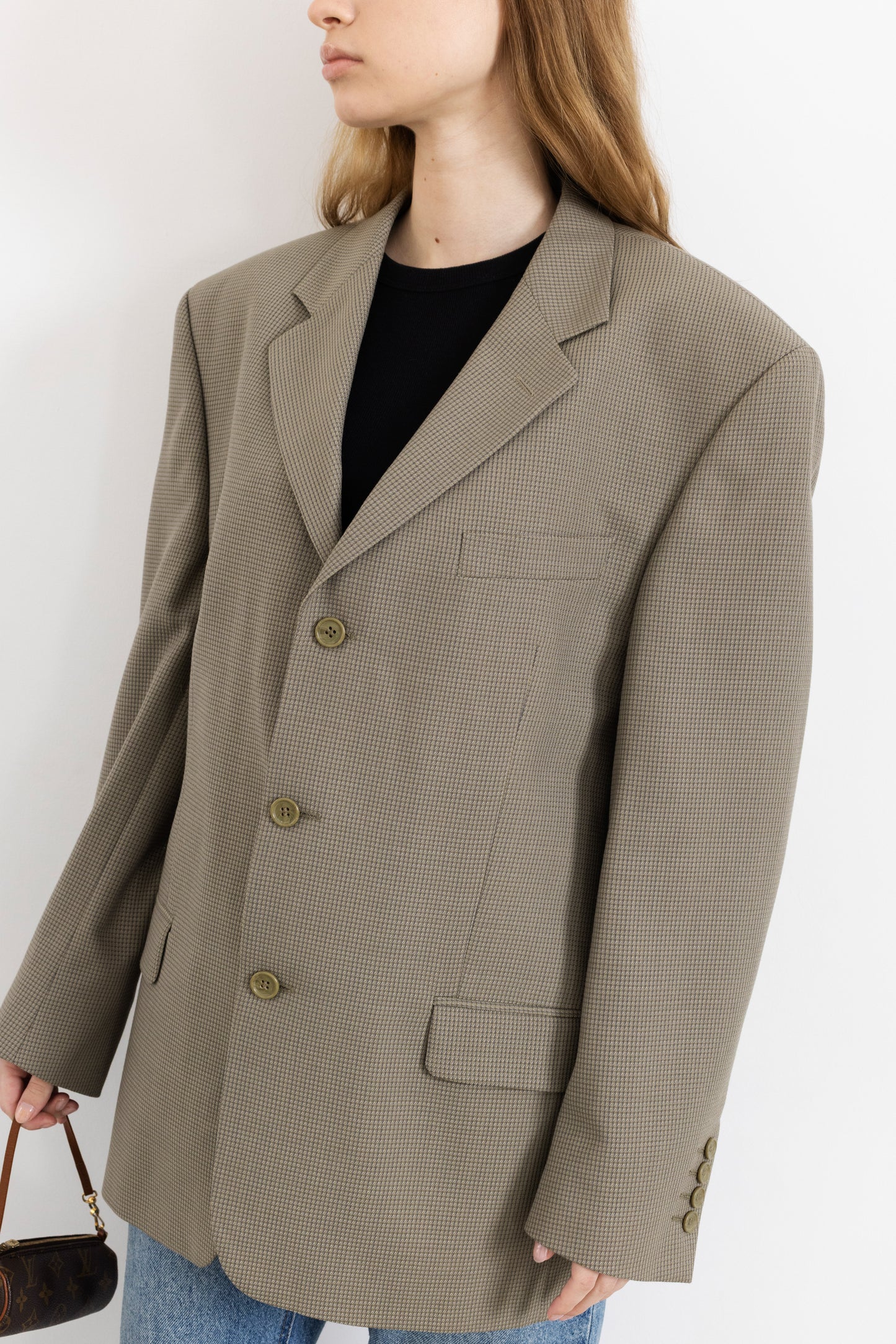 Vintage Beige Wool Blazer
