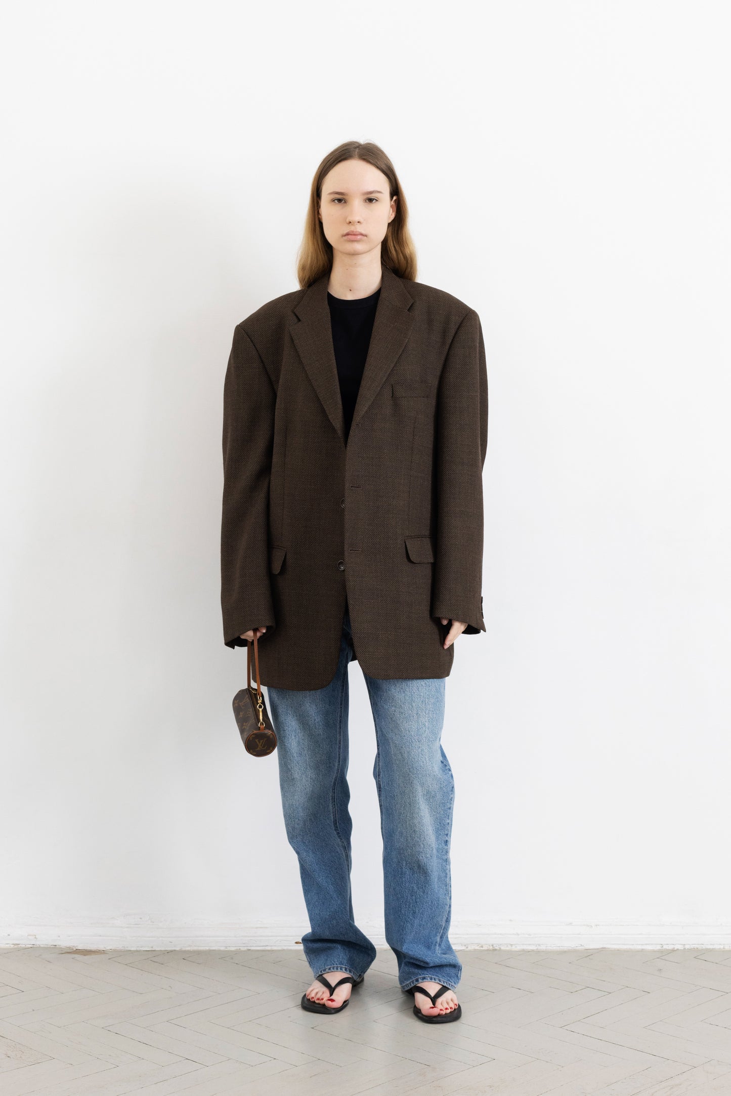 Vintage Beige Wool Silk Blazer