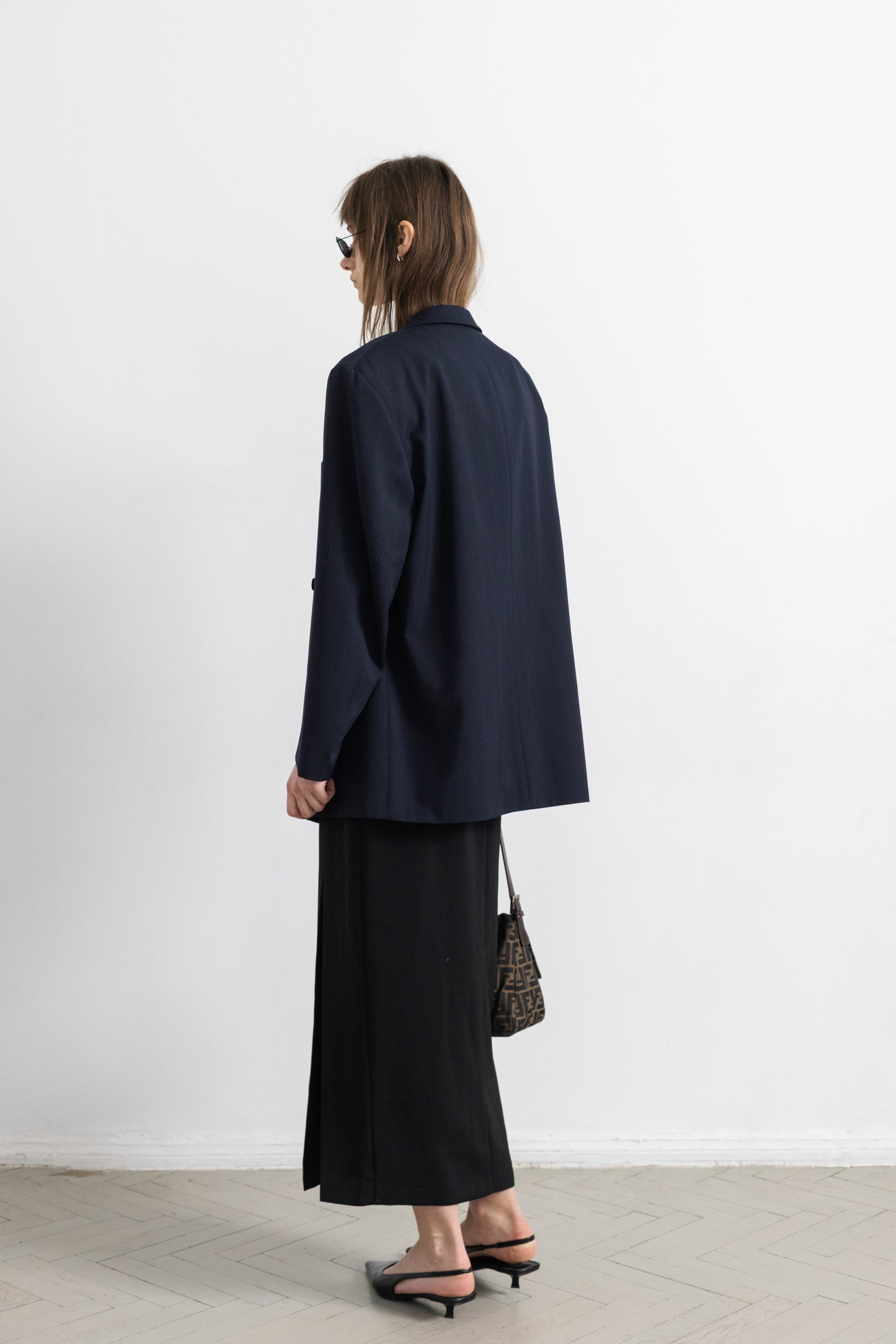 Vintage Dark Blue Wool Blazer