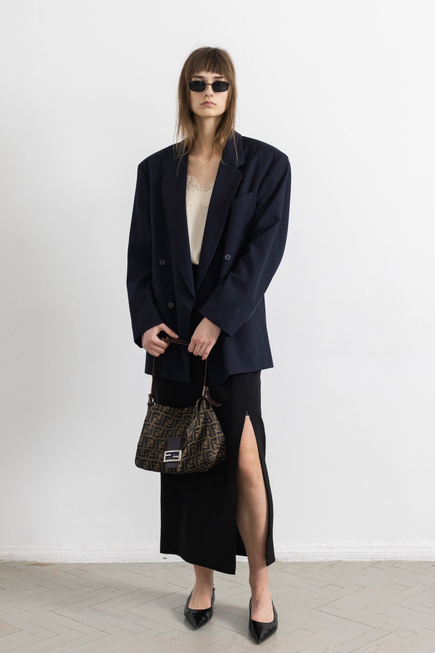 Vintage Dark Blue Wool Blazer
