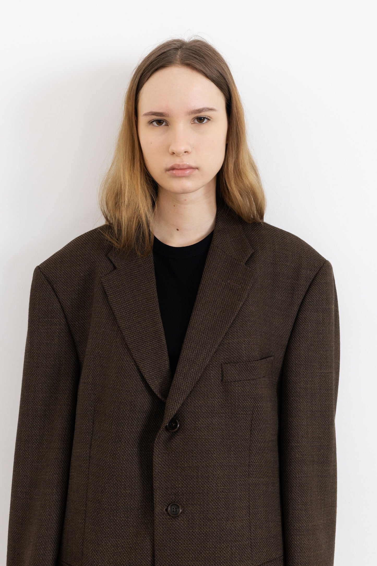 Vintage Beige Wool Silk Blazer