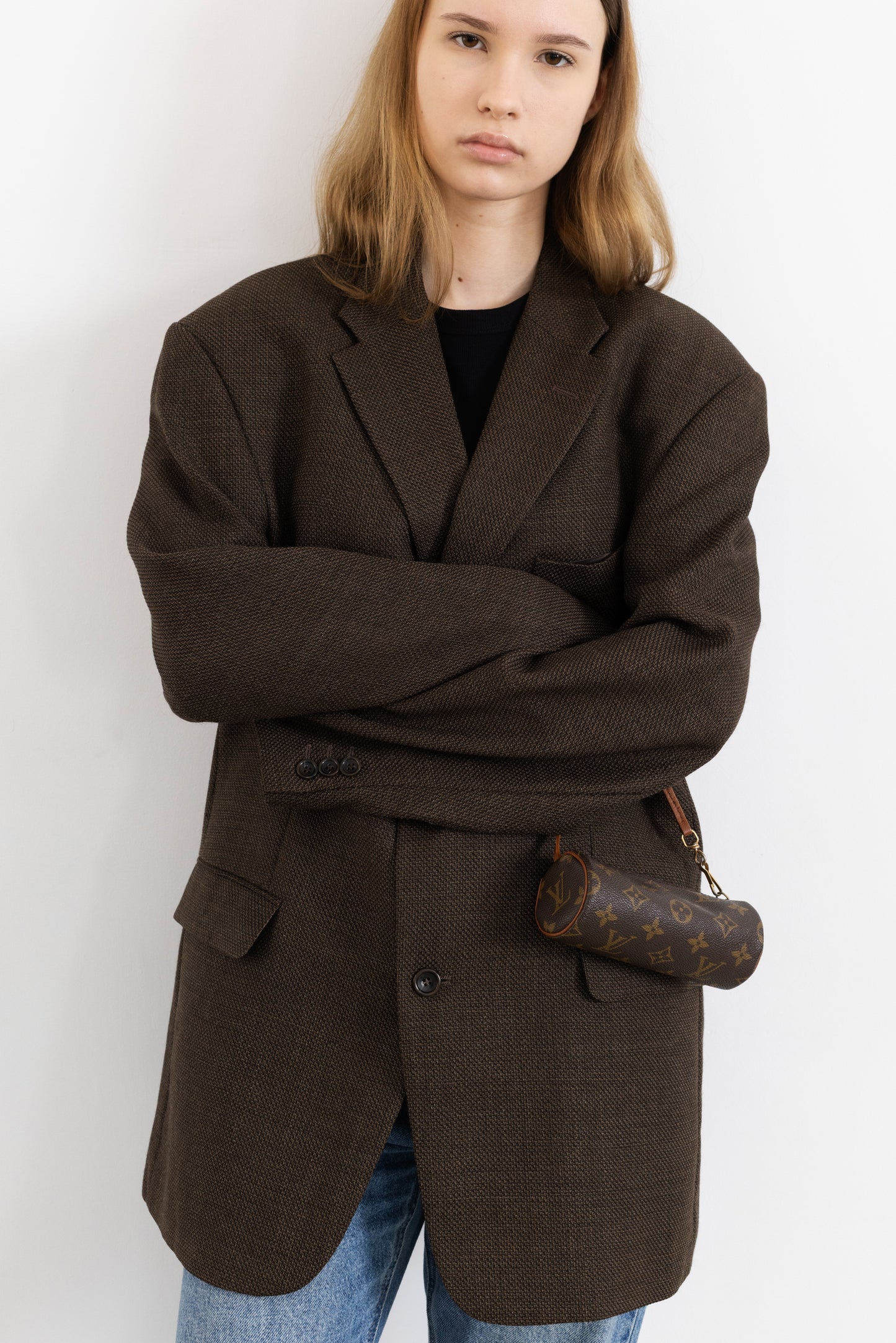 Vintage Beige Wool Silk Blazer