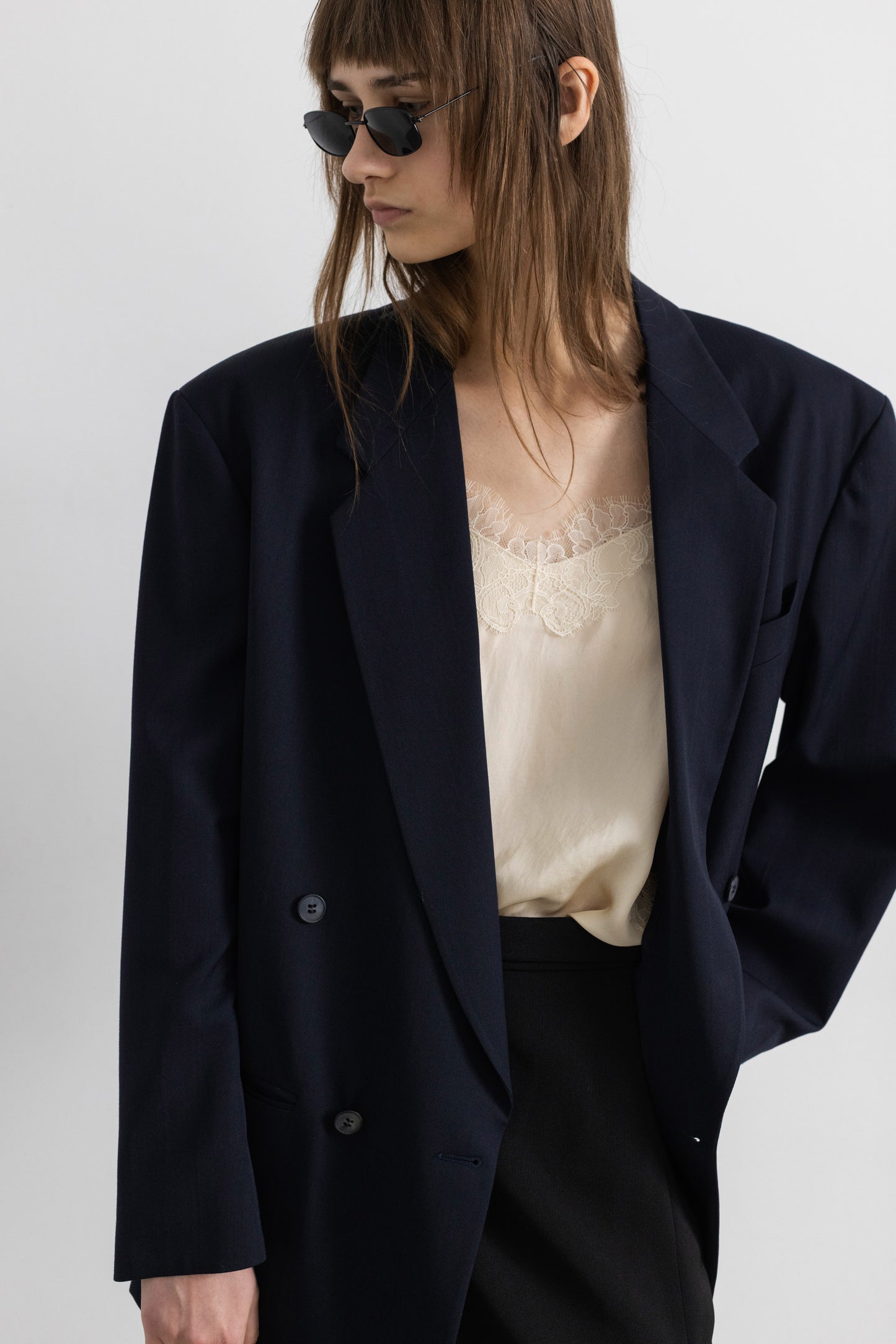 Vintage Dark Blue Wool Blazer