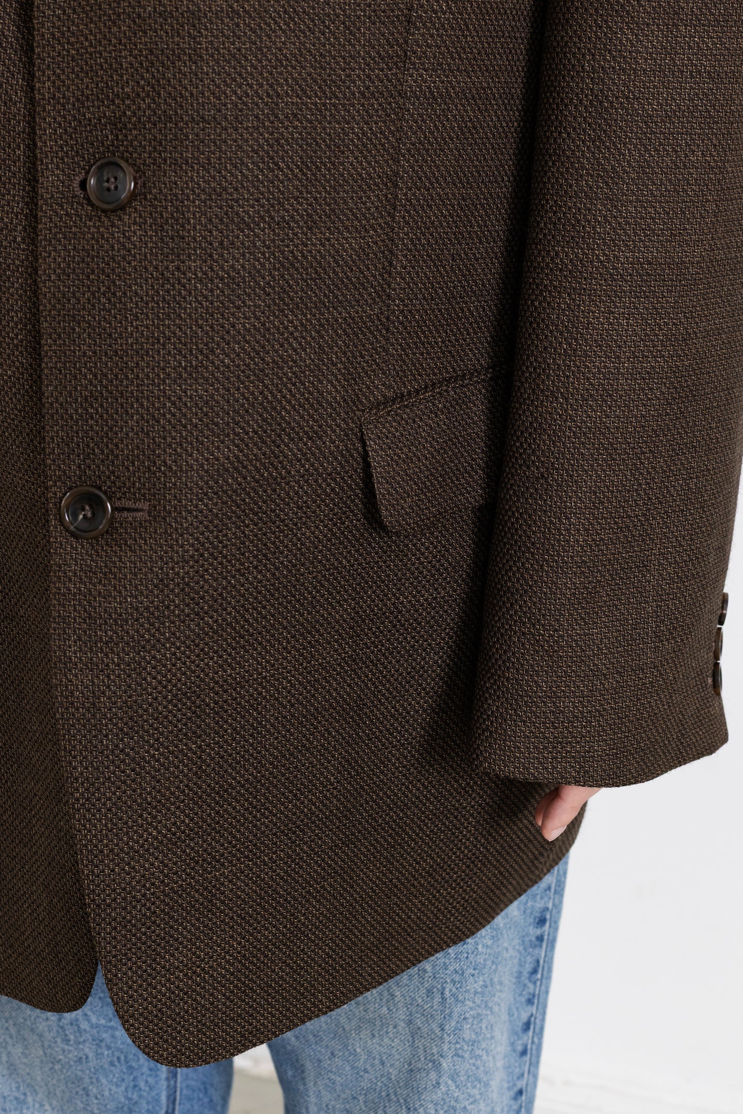 Vintage Beige Wool Silk Blazer