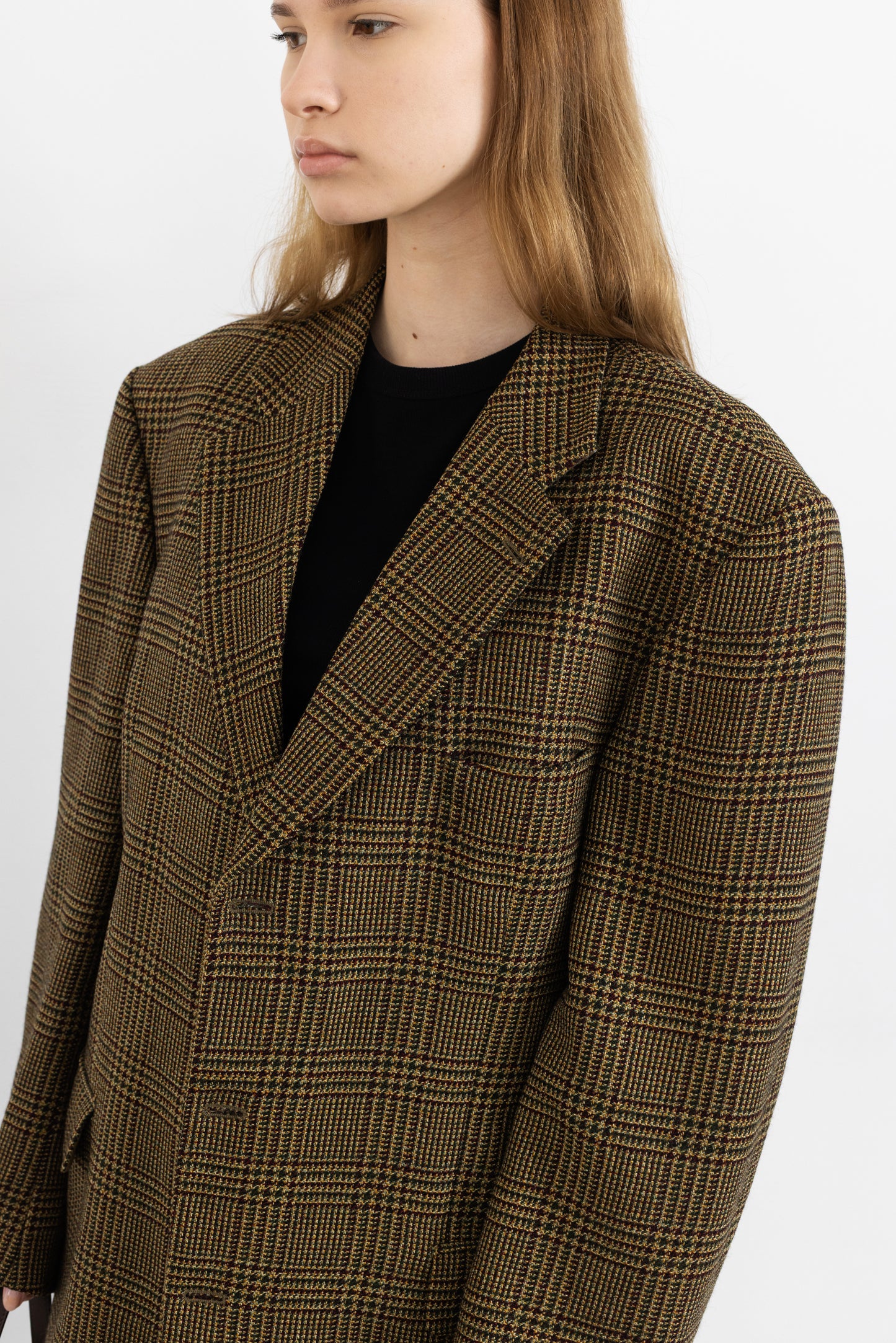 Vintage Brown Plaid 100% Wool Blazer