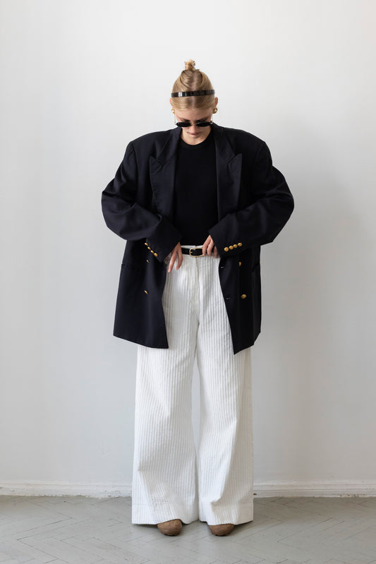 Vintage Guy Laroche Paris Navy 100% Wool Blazer