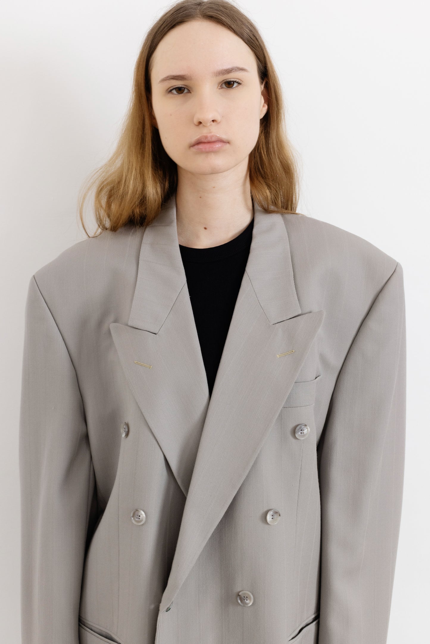 Vintage Grey Striped Blazer
