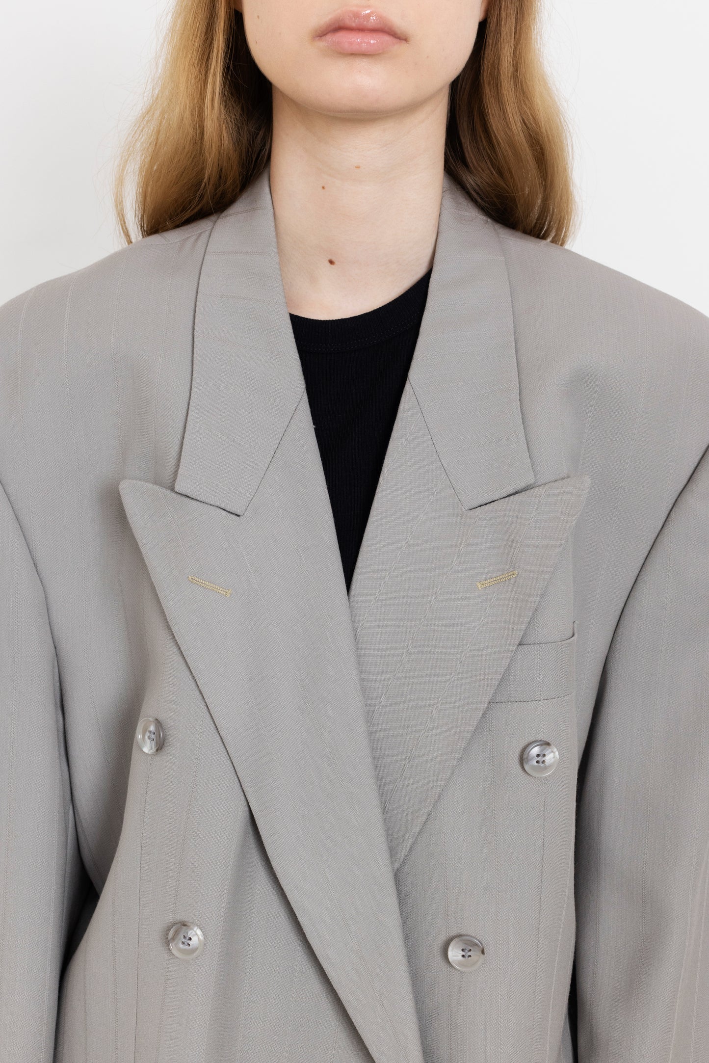 Vintage Grey Striped Blazer