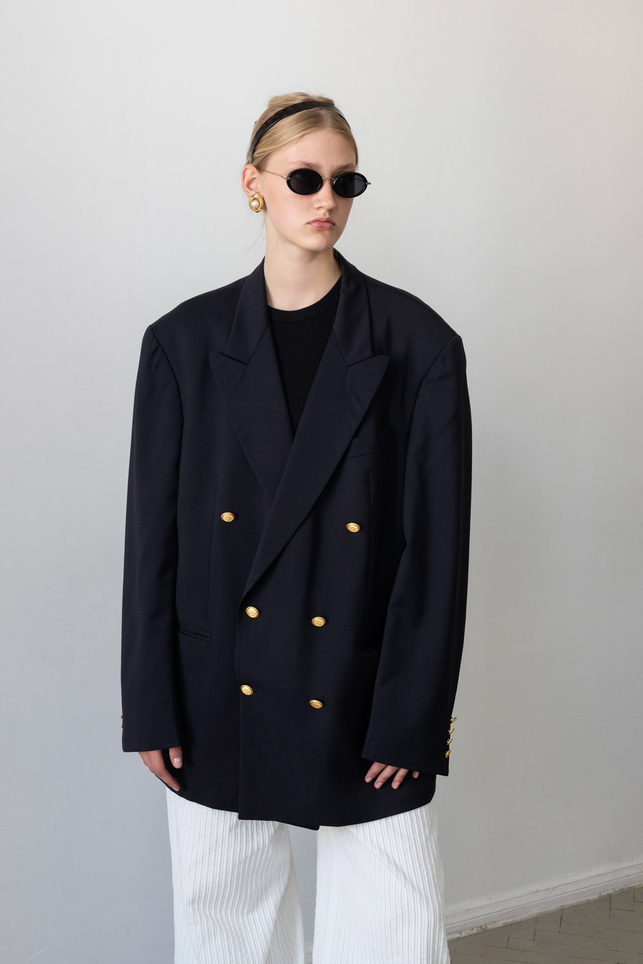 Vintage Guy Laroche Paris Navy 100% Wool Blazer