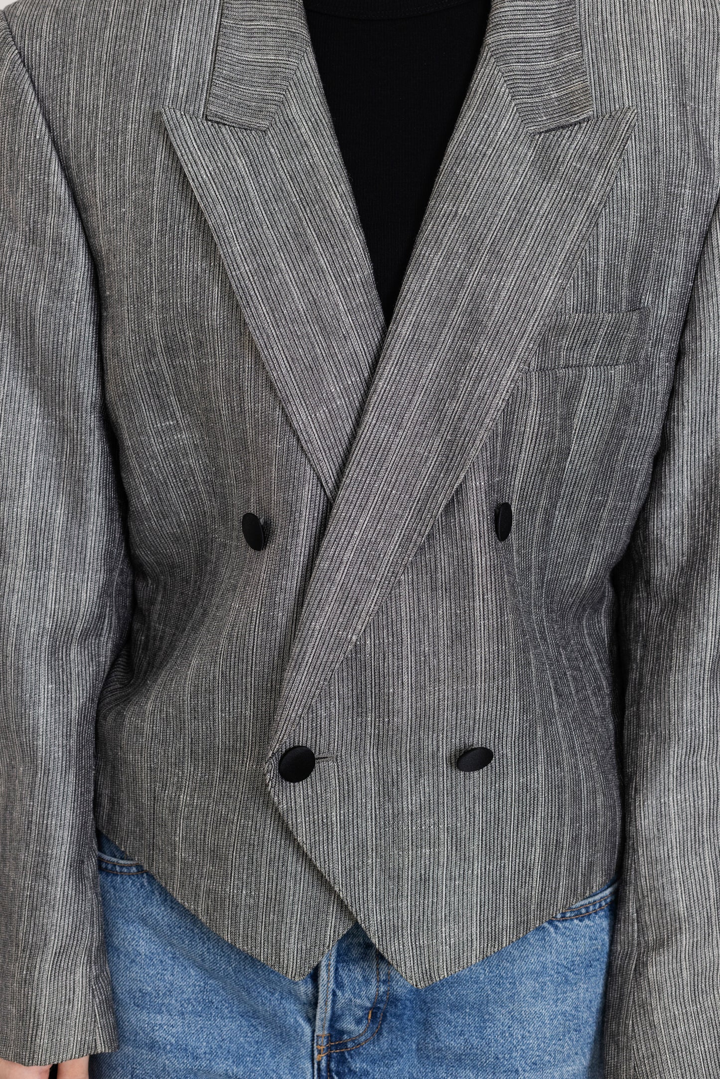 Vintage Grey Cropped Blazer