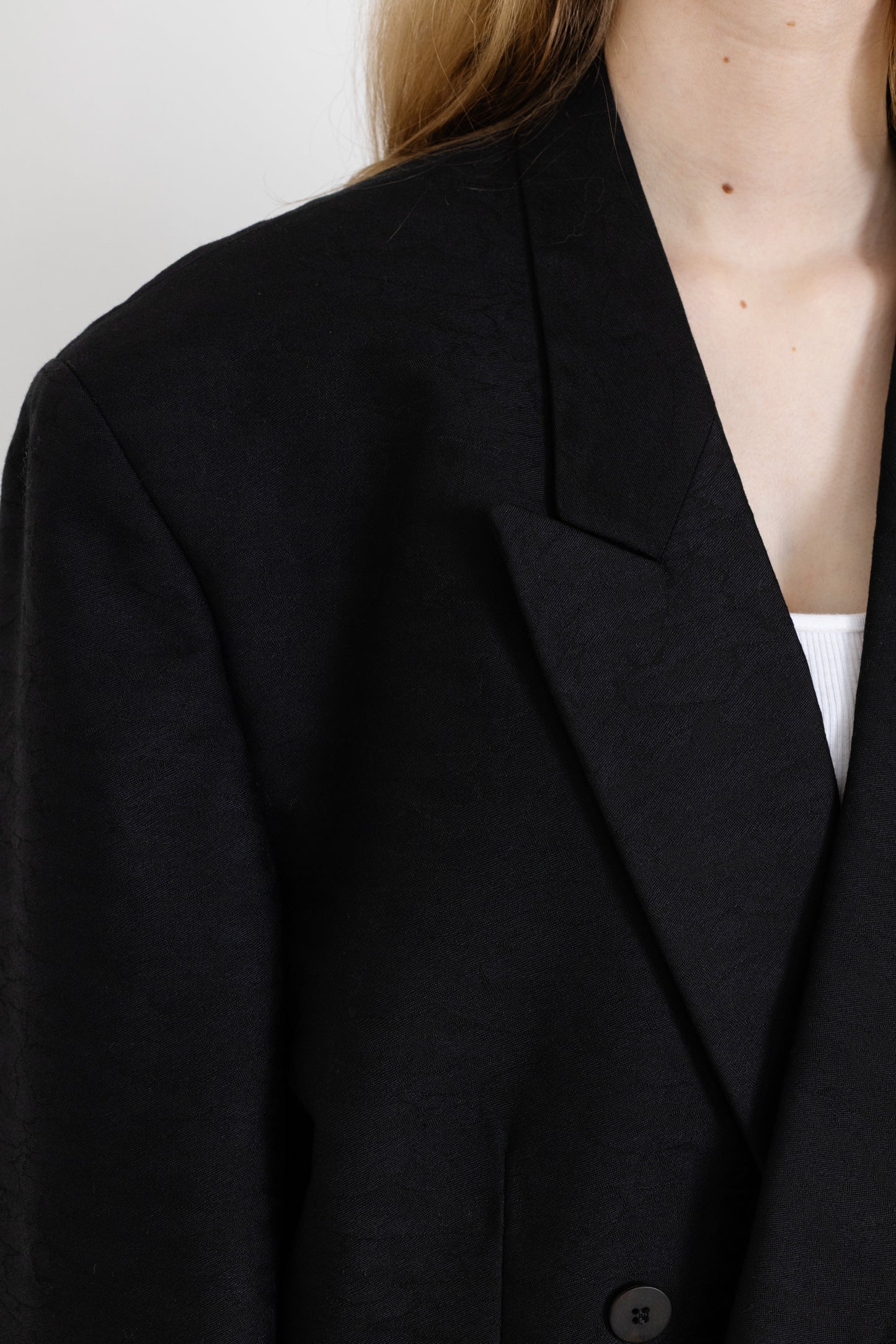 Vintage Black Cropped Wool Blazer