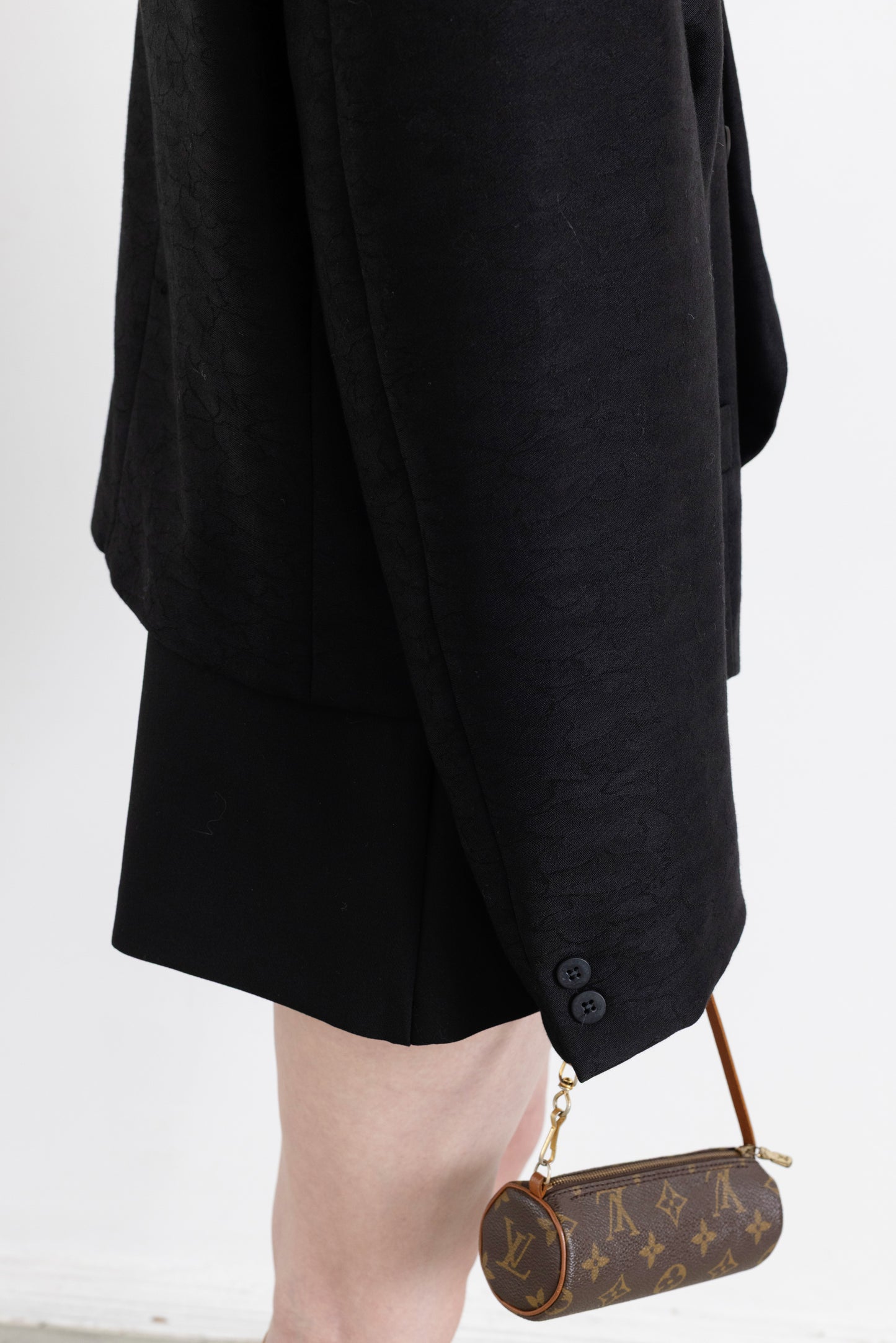 Vintage Black Cropped Wool Blazer