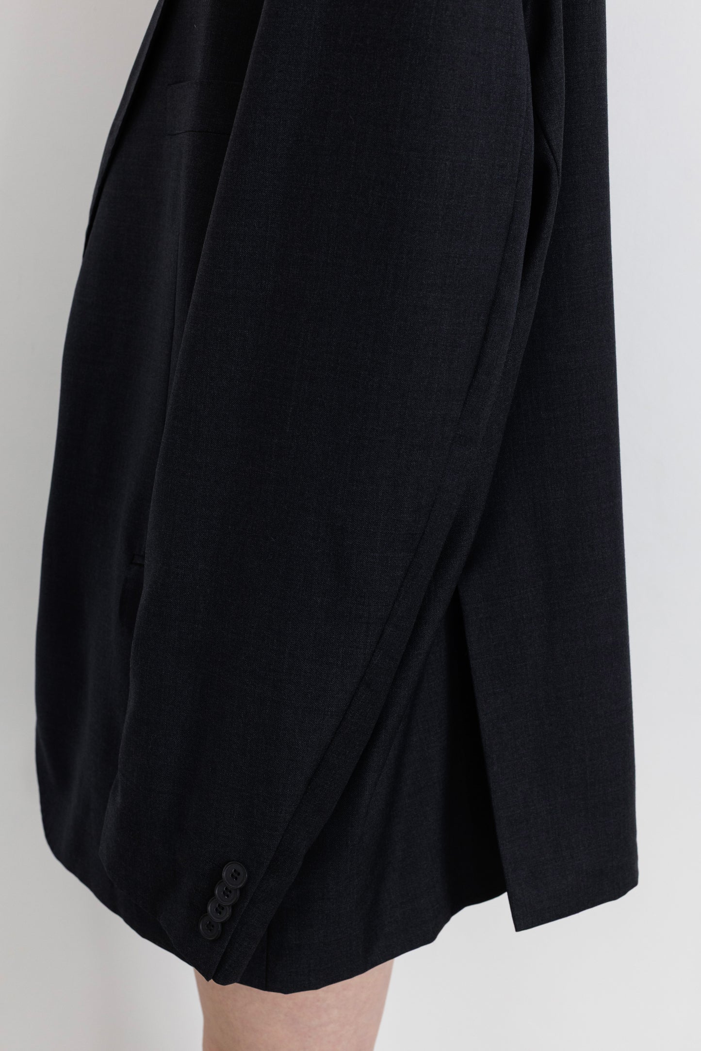 Vintage Dark Grey100% Wool Blazer