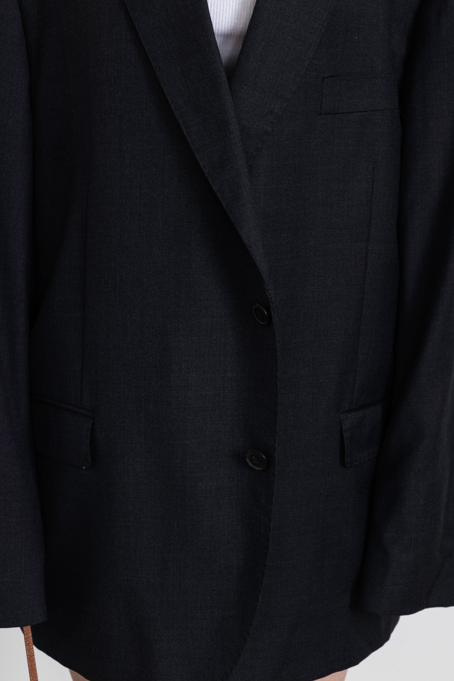 Vintage Dark Grey100% Wool Blazer