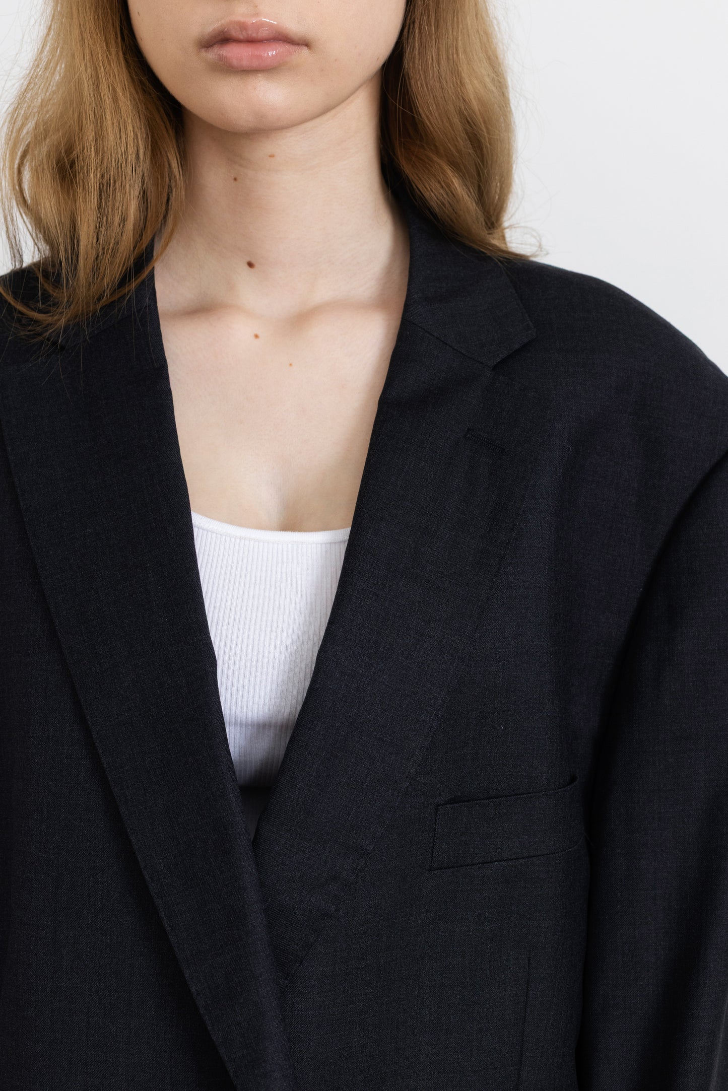 Vintage Dark Grey100% Wool Blazer