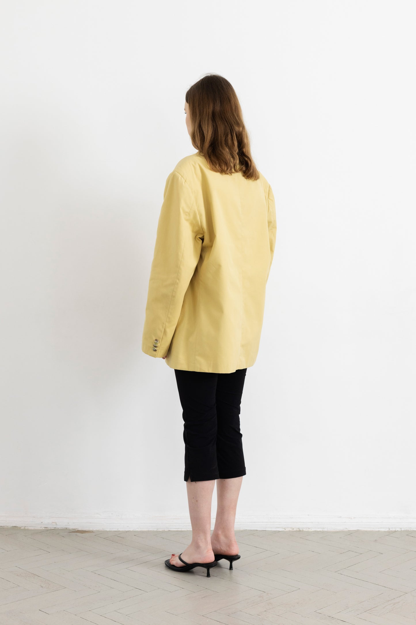Vintage Butter Yellow Cotton Blazer