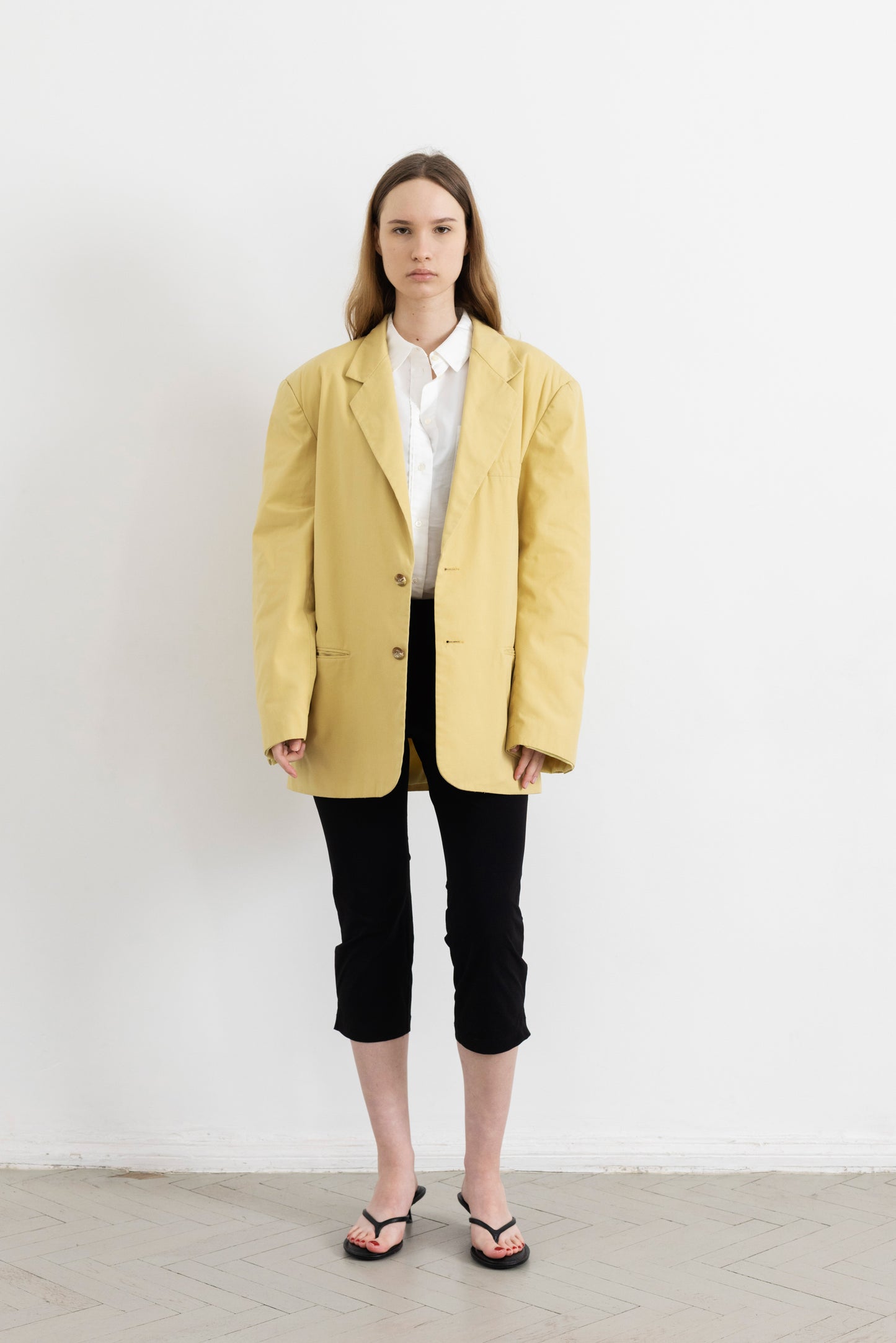 Vintage Butter Yellow Cotton Blazer