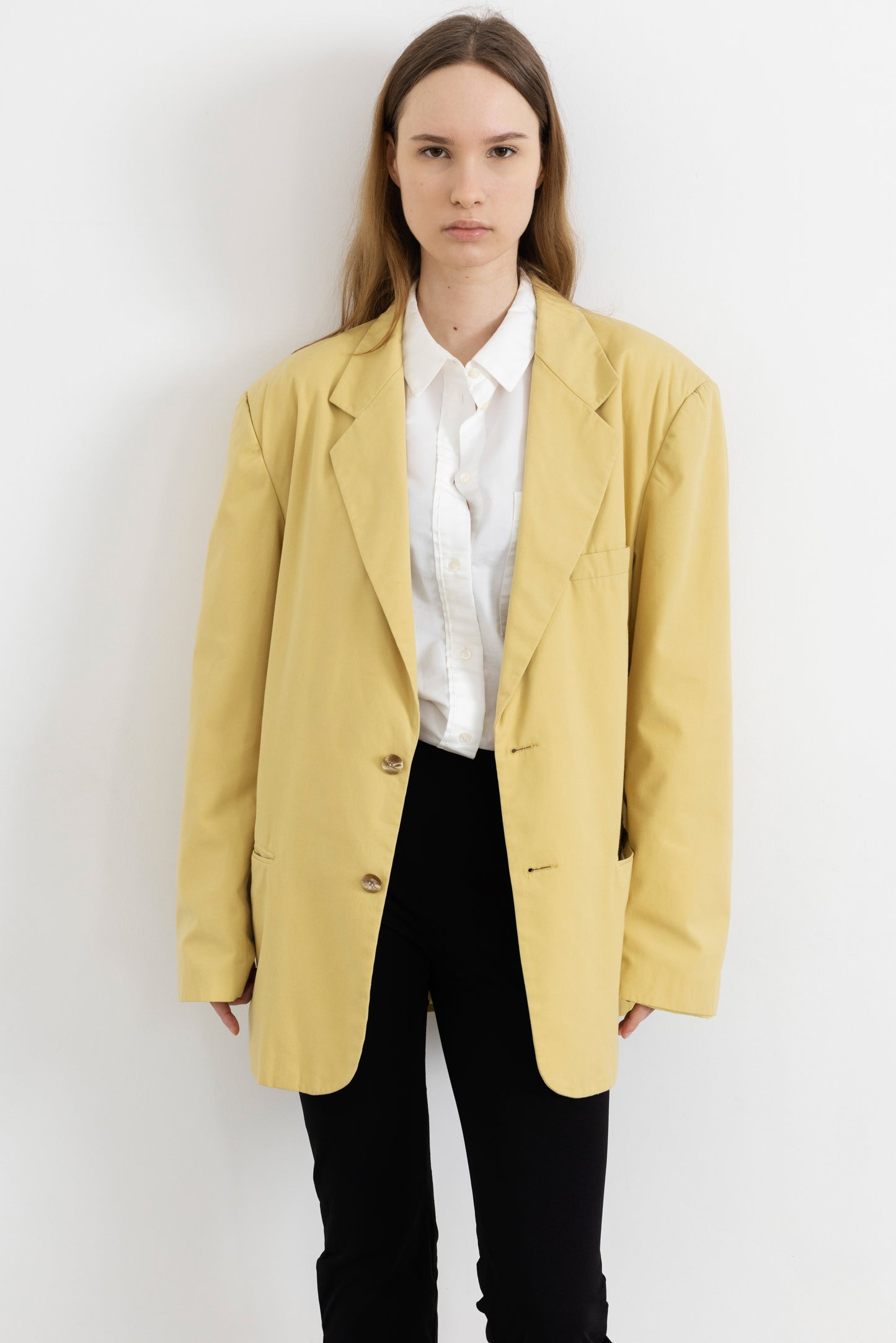 Vintage Butter Yellow Cotton Blazer