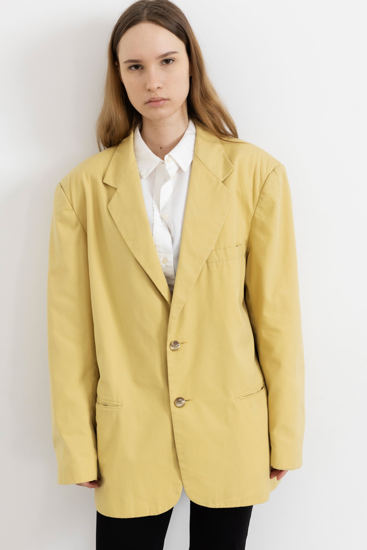 Vintage Butter Yellow Cotton Blazer
