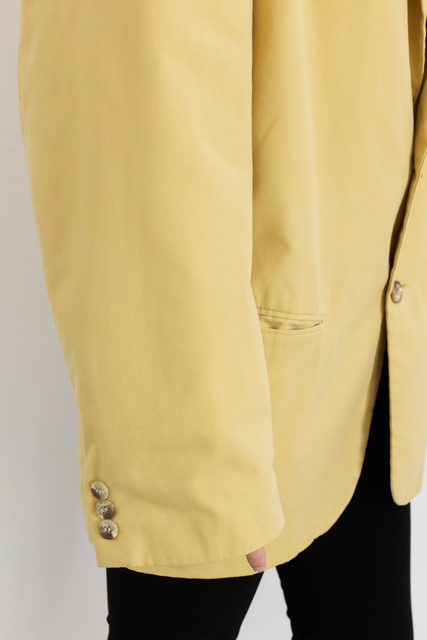 Vintage Butter Yellow Cotton Blazer