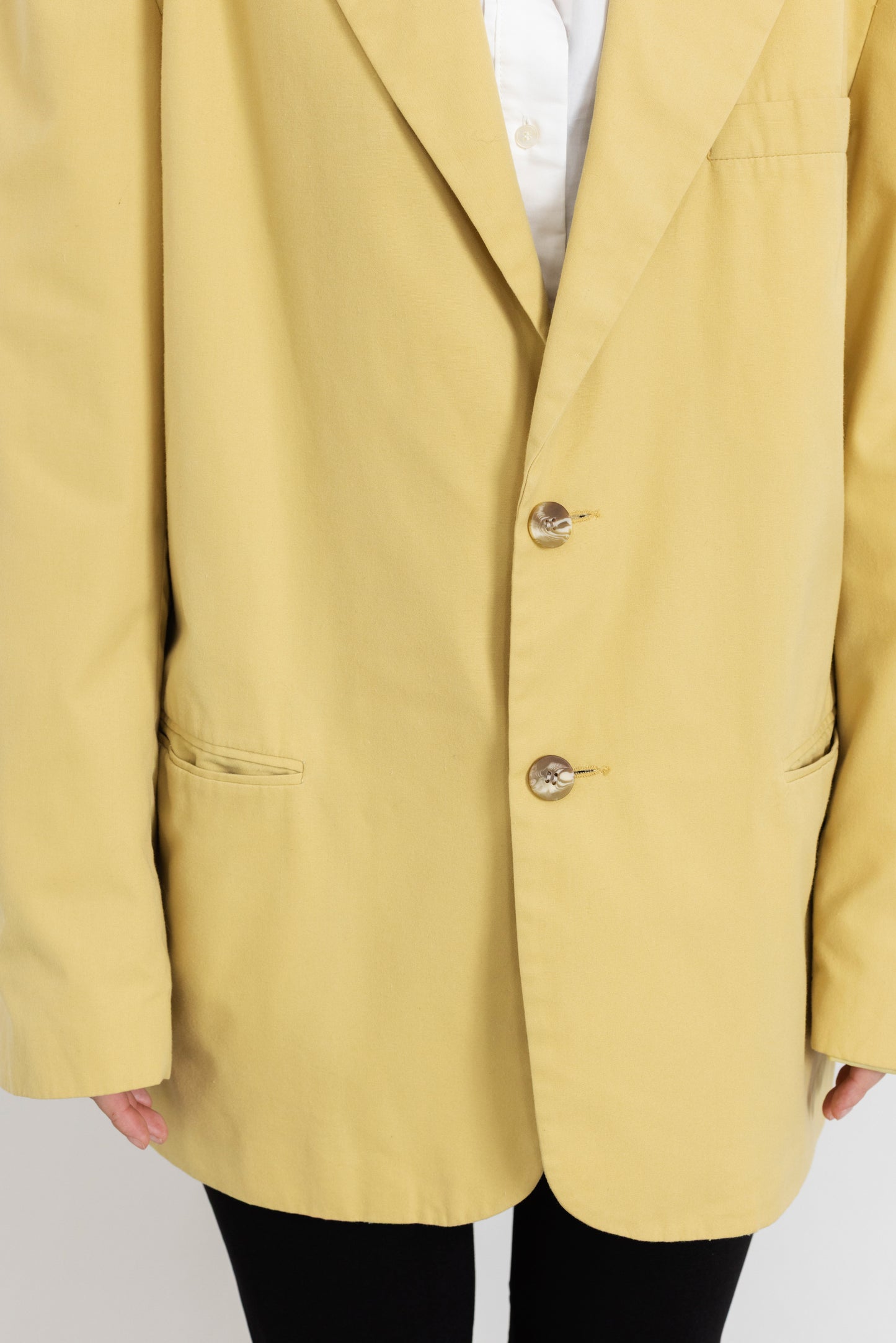 Vintage Butter Yellow Cotton Blazer