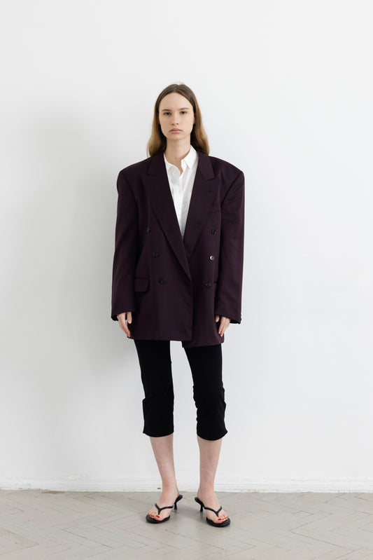 Vintage Aubergine Wool Blazer