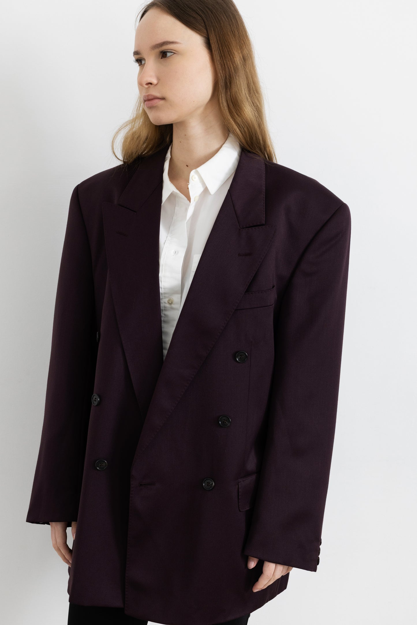 Vintage Aubergine Wool Blazer