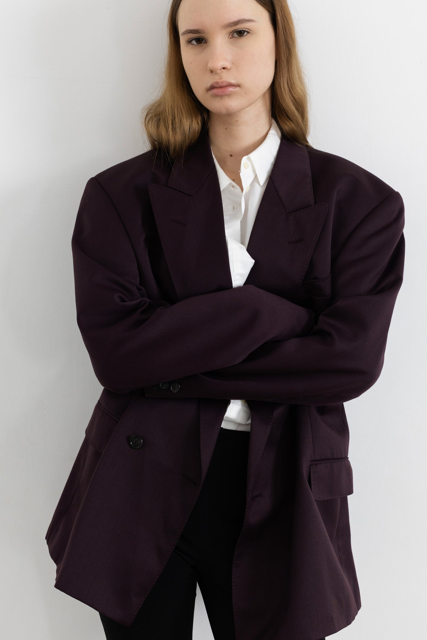 Vintage Aubergine Wool Blazer